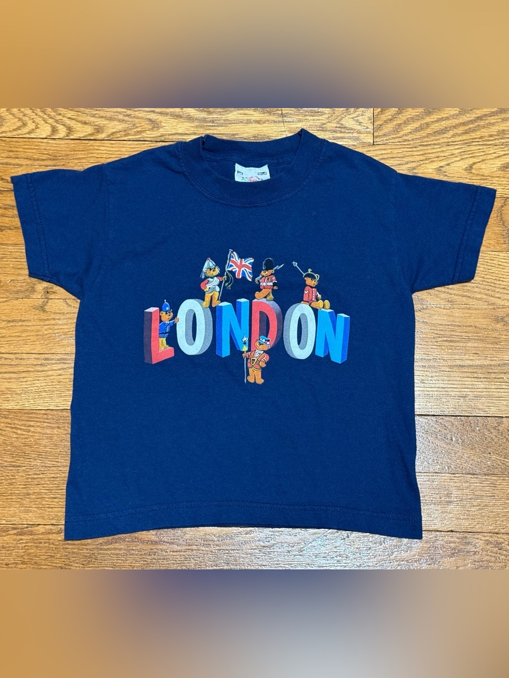 Fruit of the Loom Navy Graphic Tee with Multicolor Logo